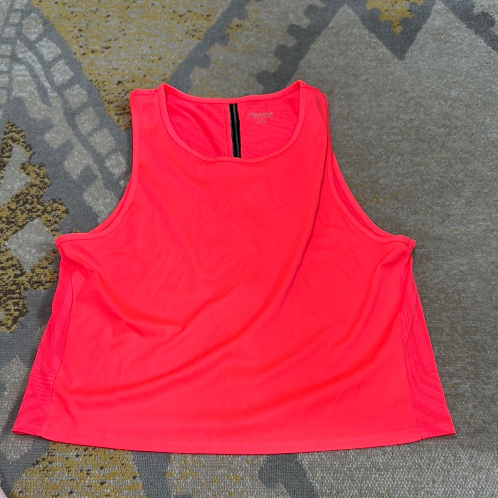 Vibrant Orange Pink Sleeveless Crop Tank Top